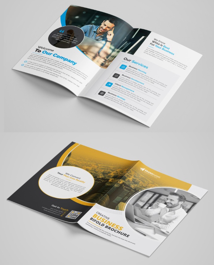 Business bifold brochure template v6