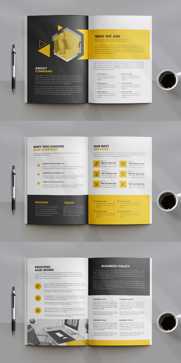 Business brochure template and corporate brochure template design