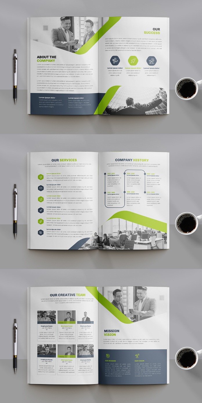 Corporate business brochure template design minimal company profile layout template design