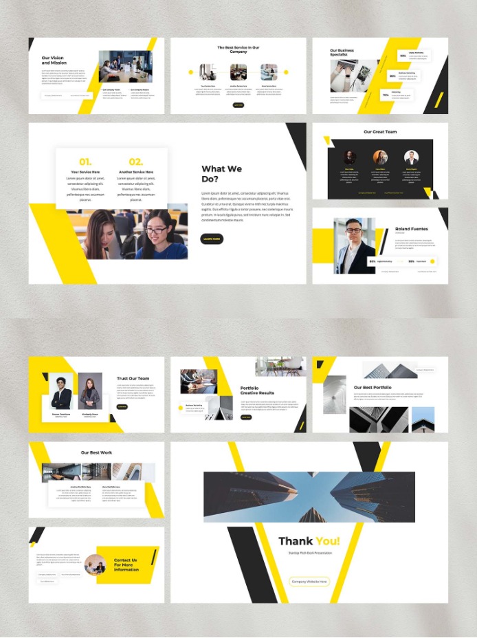 Start biz  startup pitch deck keynote template