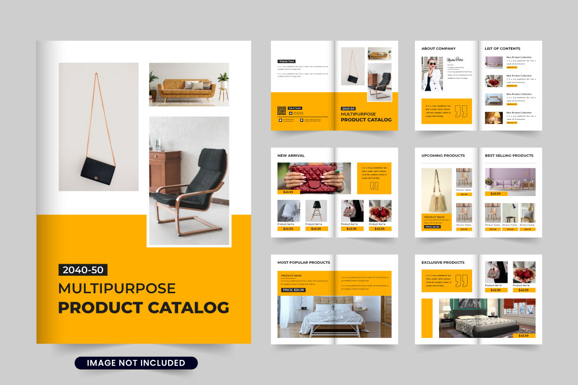 Furniture catalog magazine template vector
