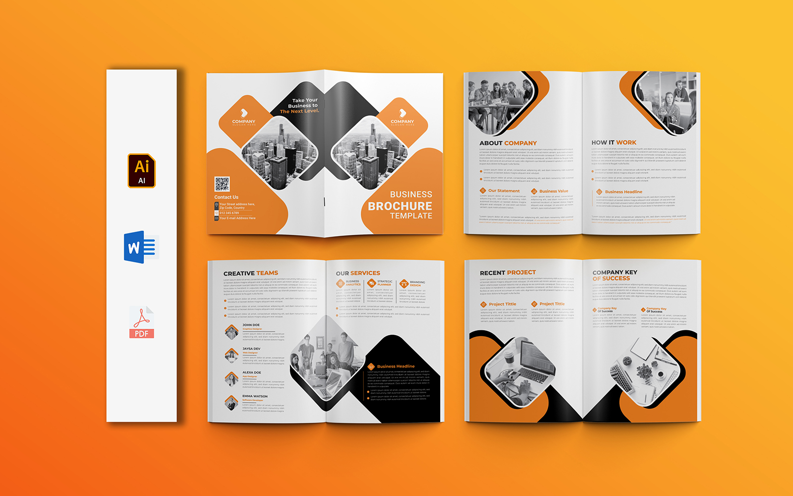 Image 36 | 8 page business brochure templates creative and modern designs | entheosweb 8 pages multipurpose business brochure template