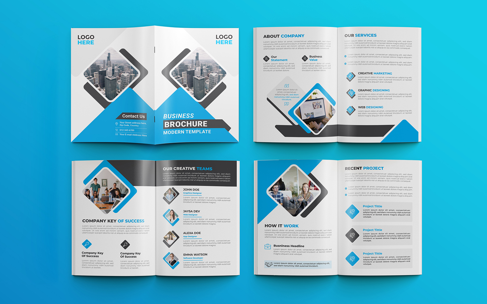 Image 38 | 8 page business brochure templates creative and modern designs | entheosweb Modern business proposal 8 pages multipurpose brochure template