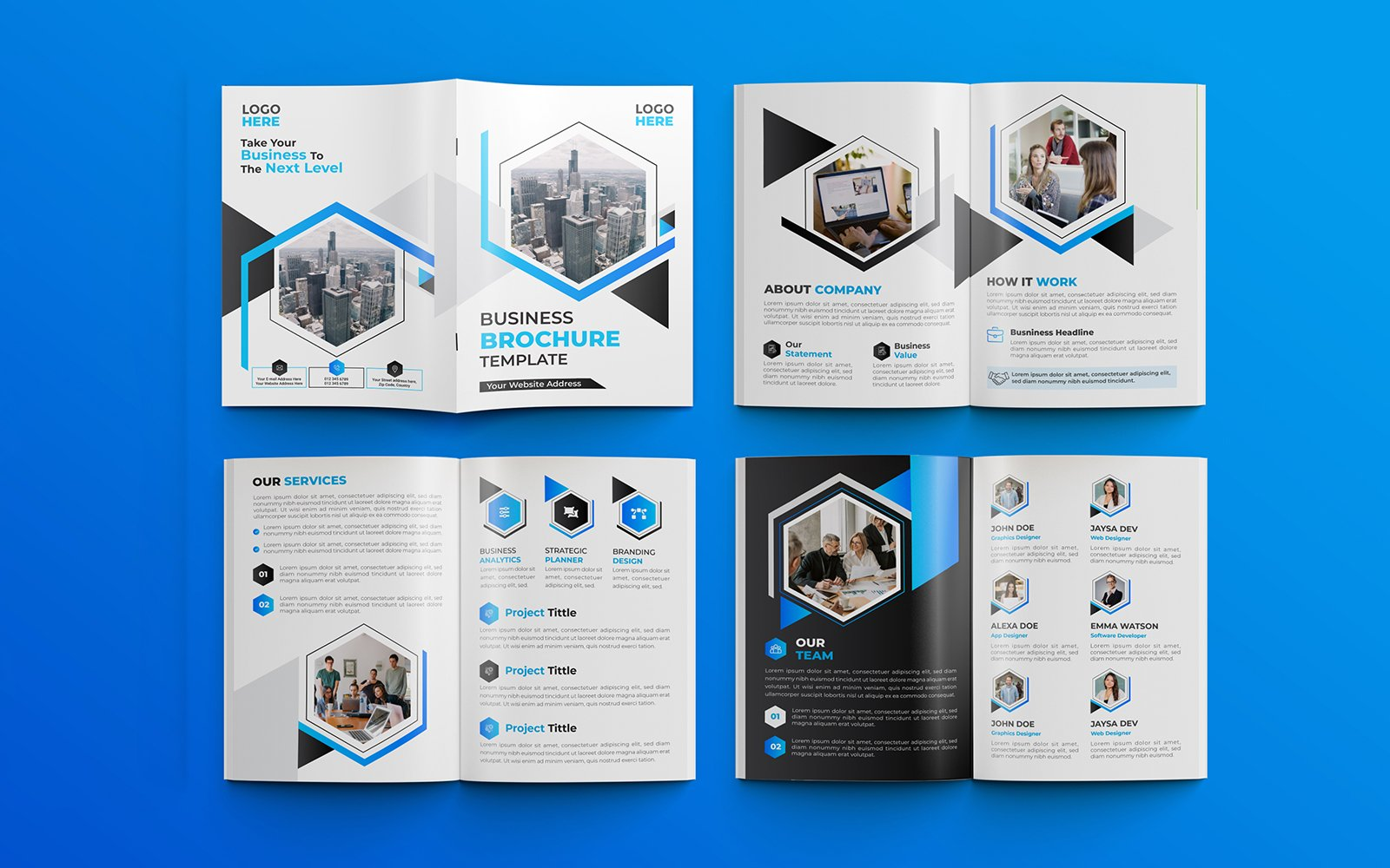 Image 40 | 8 page business brochure templates creative and modern designs | entheosweb Modern business proposal 8 pages multipurpose brochure template 02