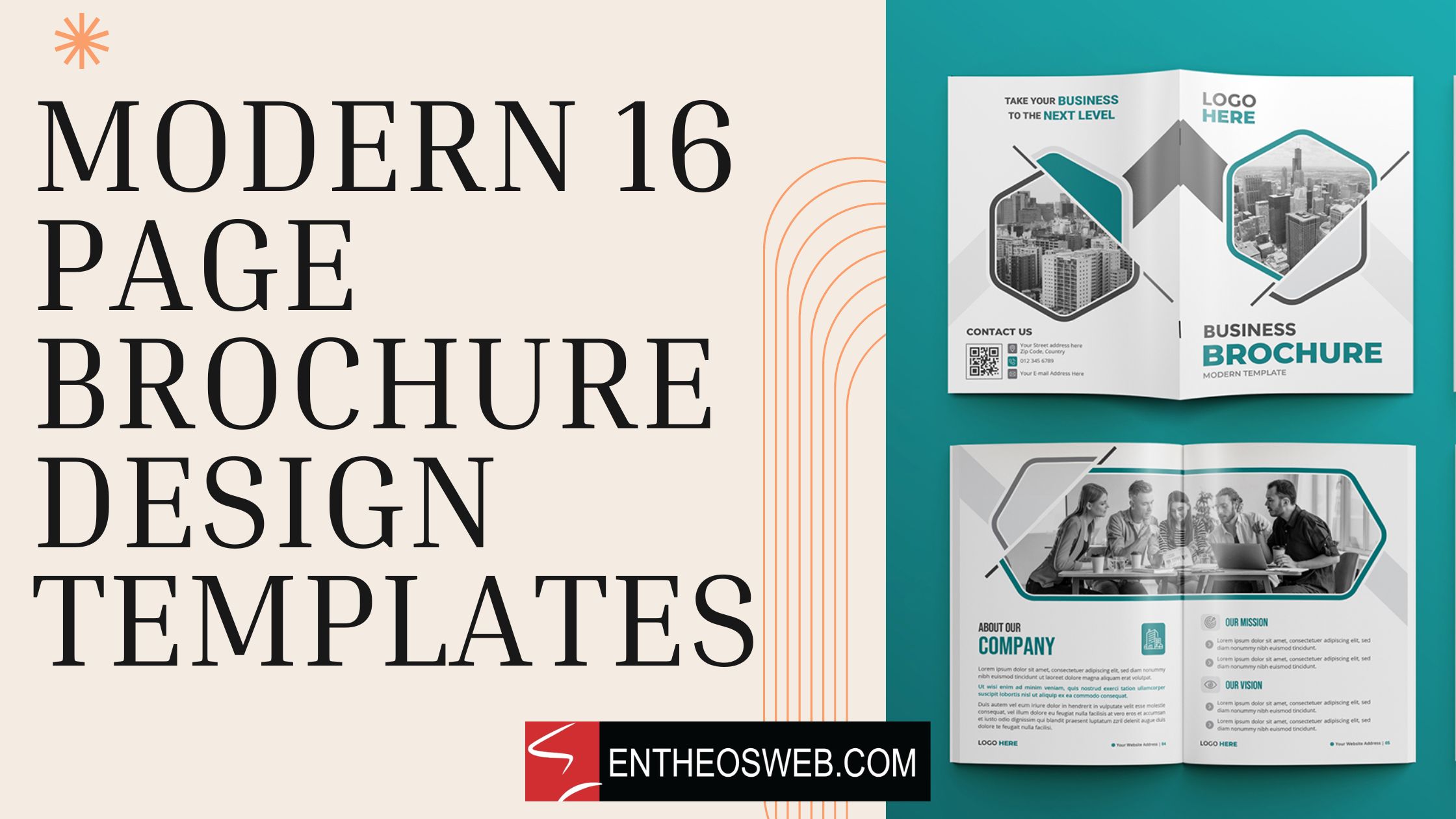 Modern 16 page brochure design templates