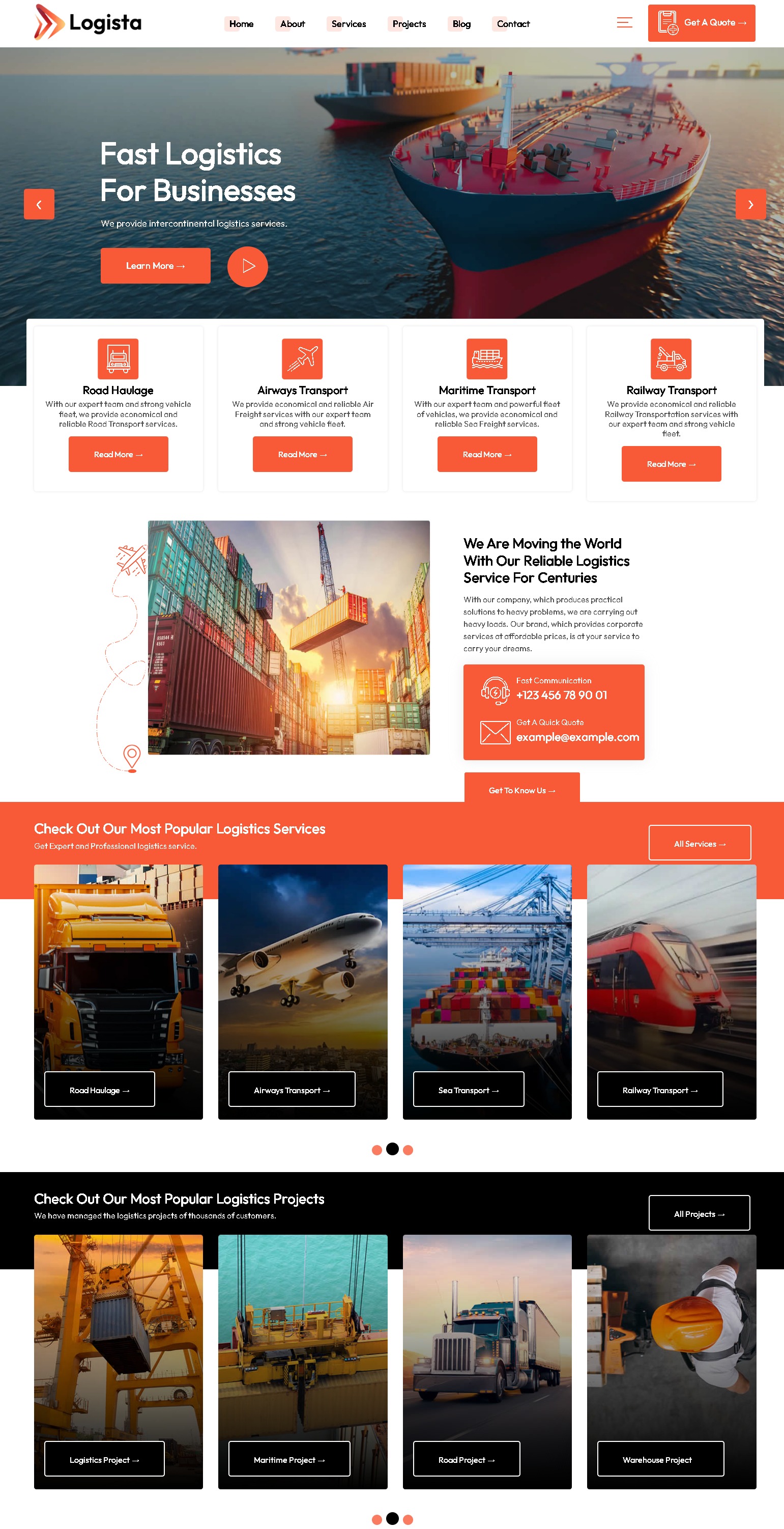 Logista   transport  logistics wordpress theme