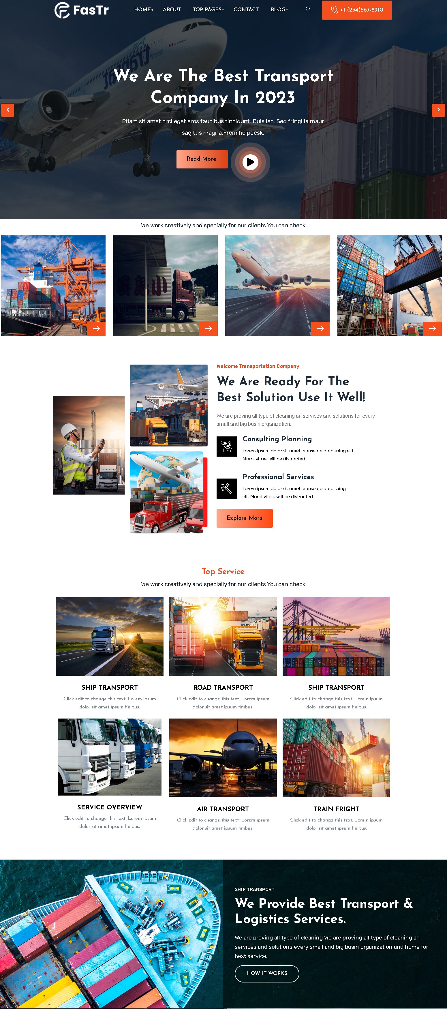 Homen   transportation  delivery wordpress theme for logistics