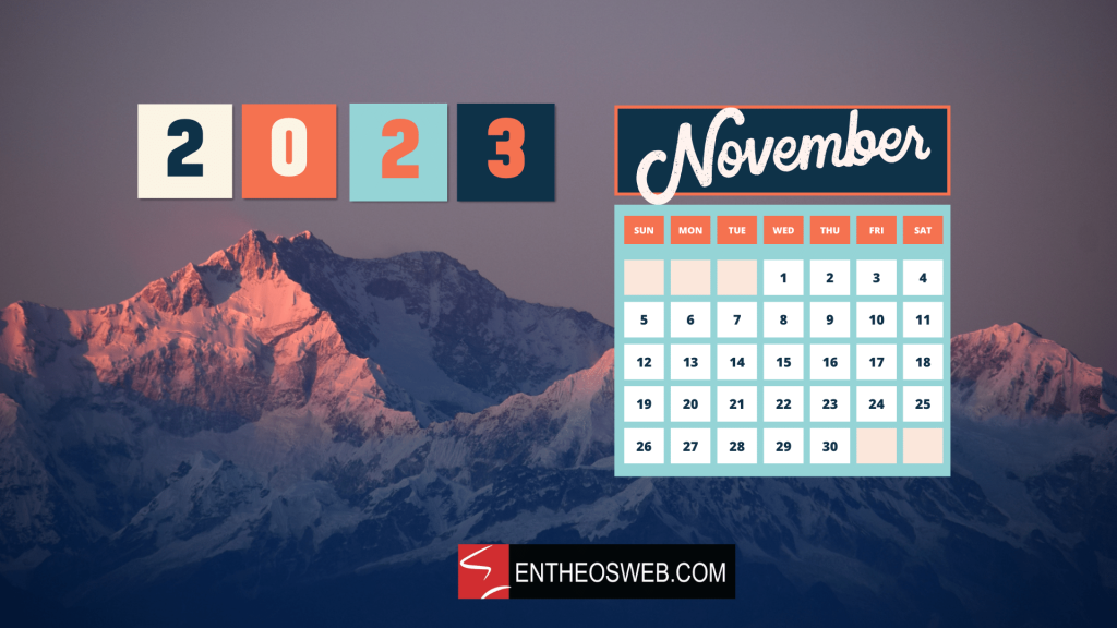November 2023 calendar desktop wallpaper