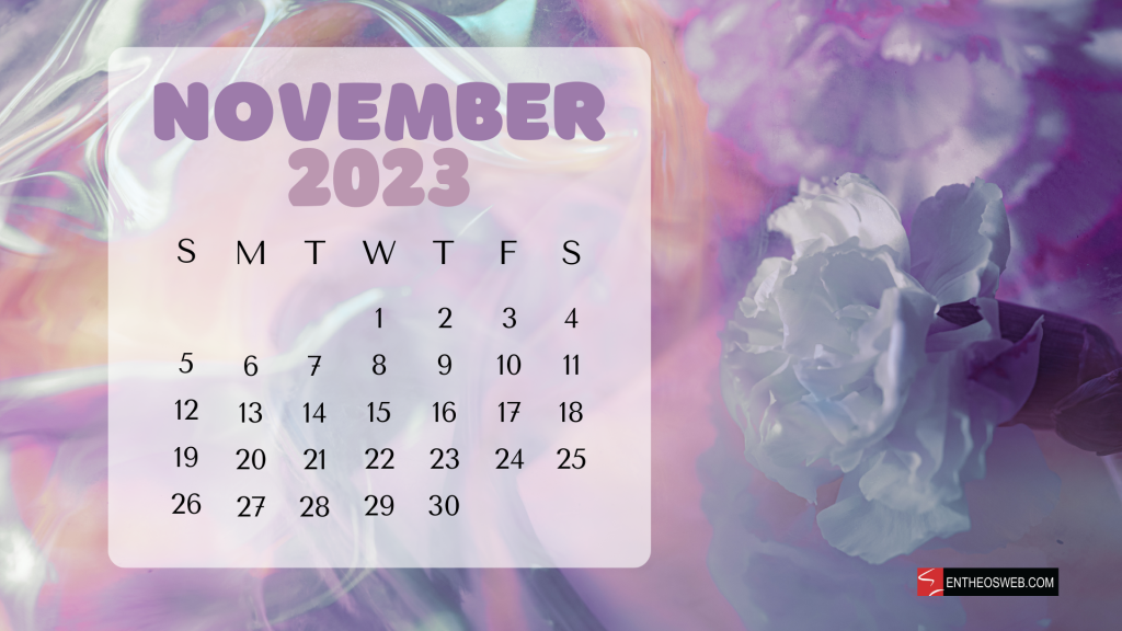 November 2023 calendar desktop wallpaper