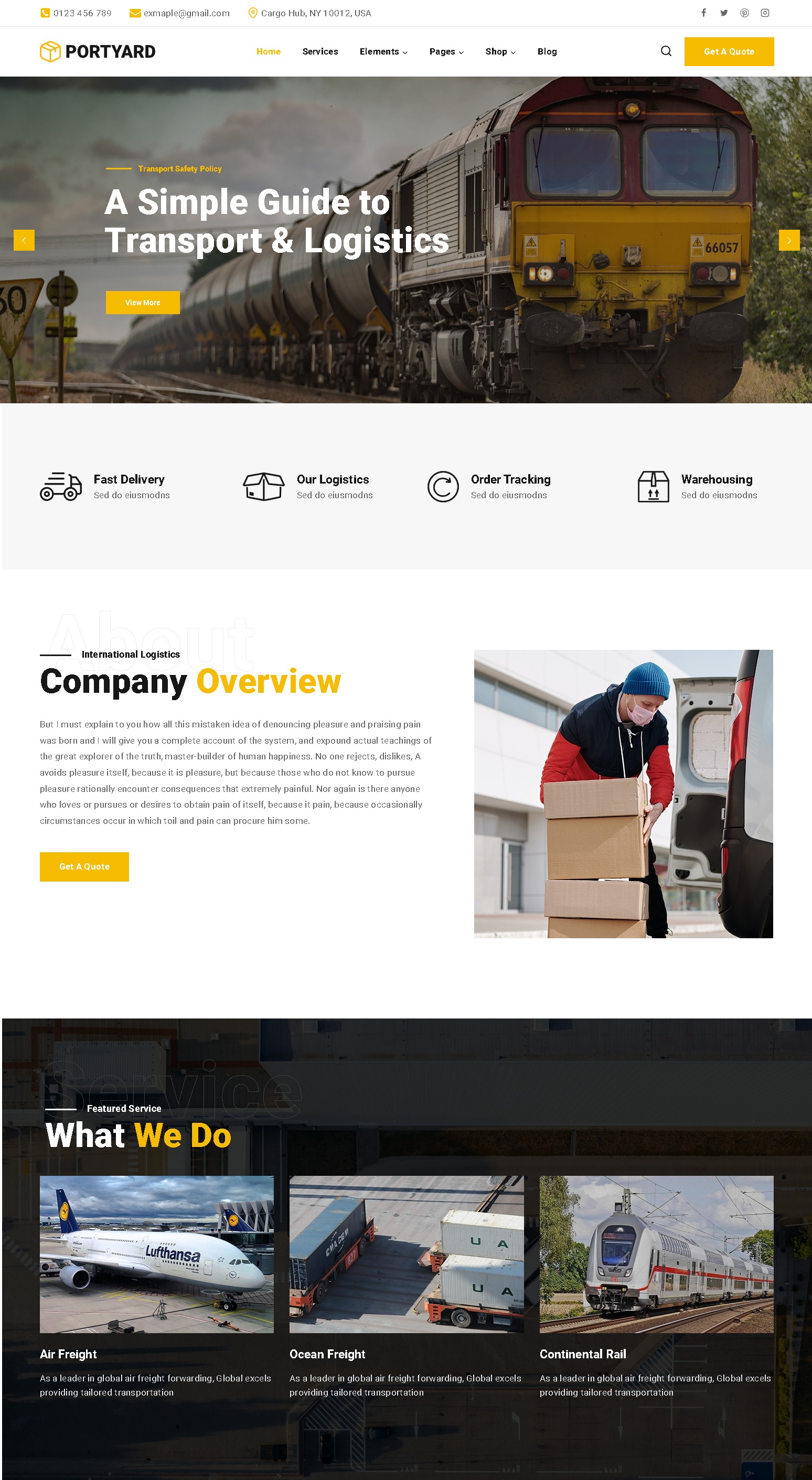 Portyard   logistics and transport wordpress theme