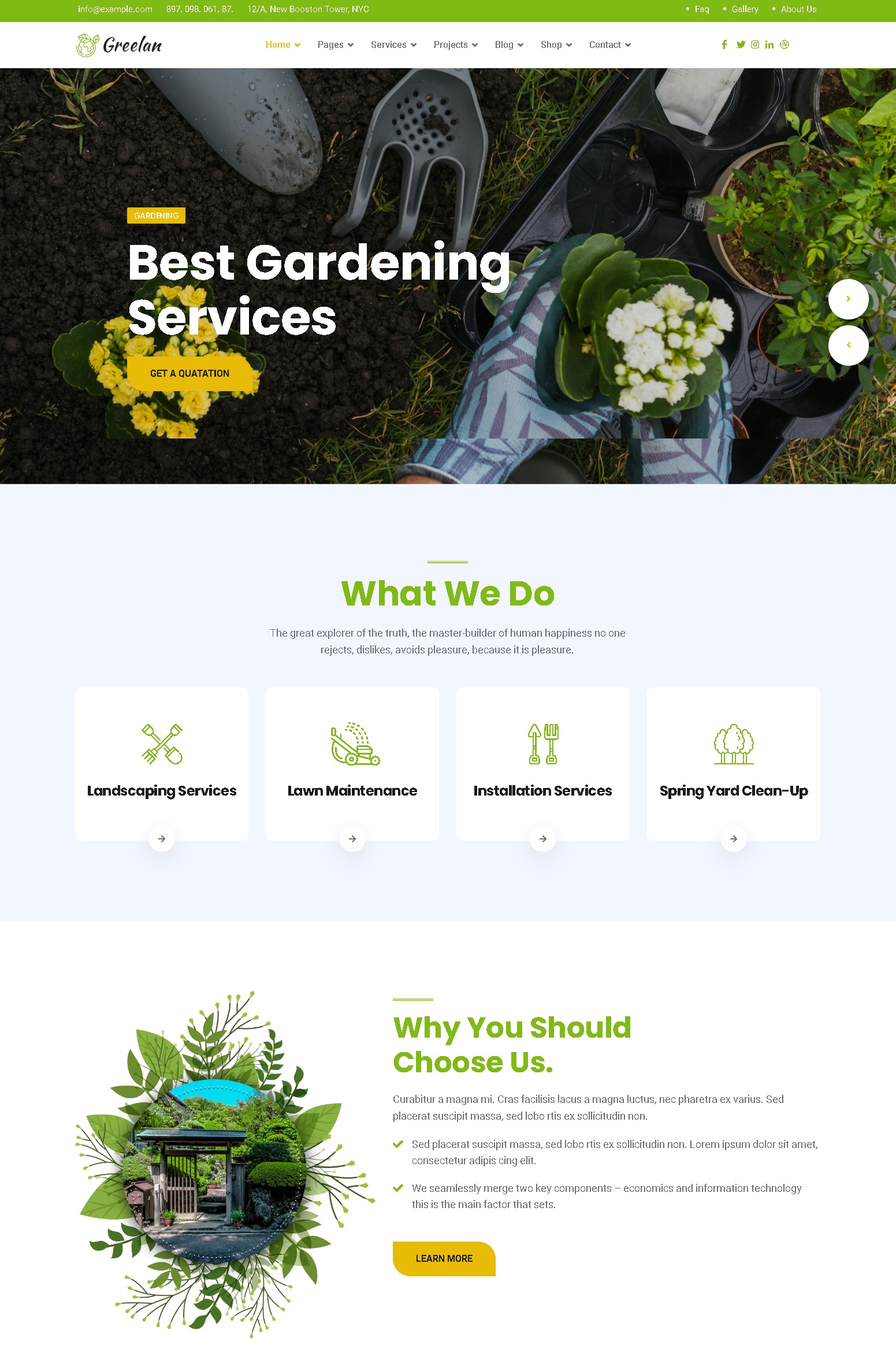 Greelan  gardening lawn and landscaping joomla template