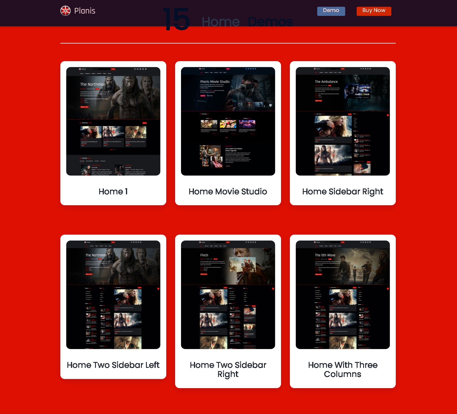 Planis video gallery   movie joomla 4 template