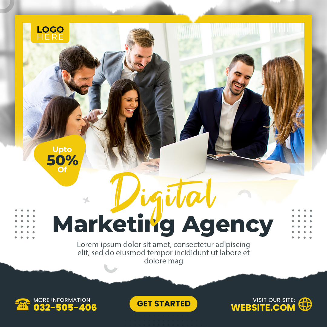 Digital marketing agency expert and corporate social media post design template