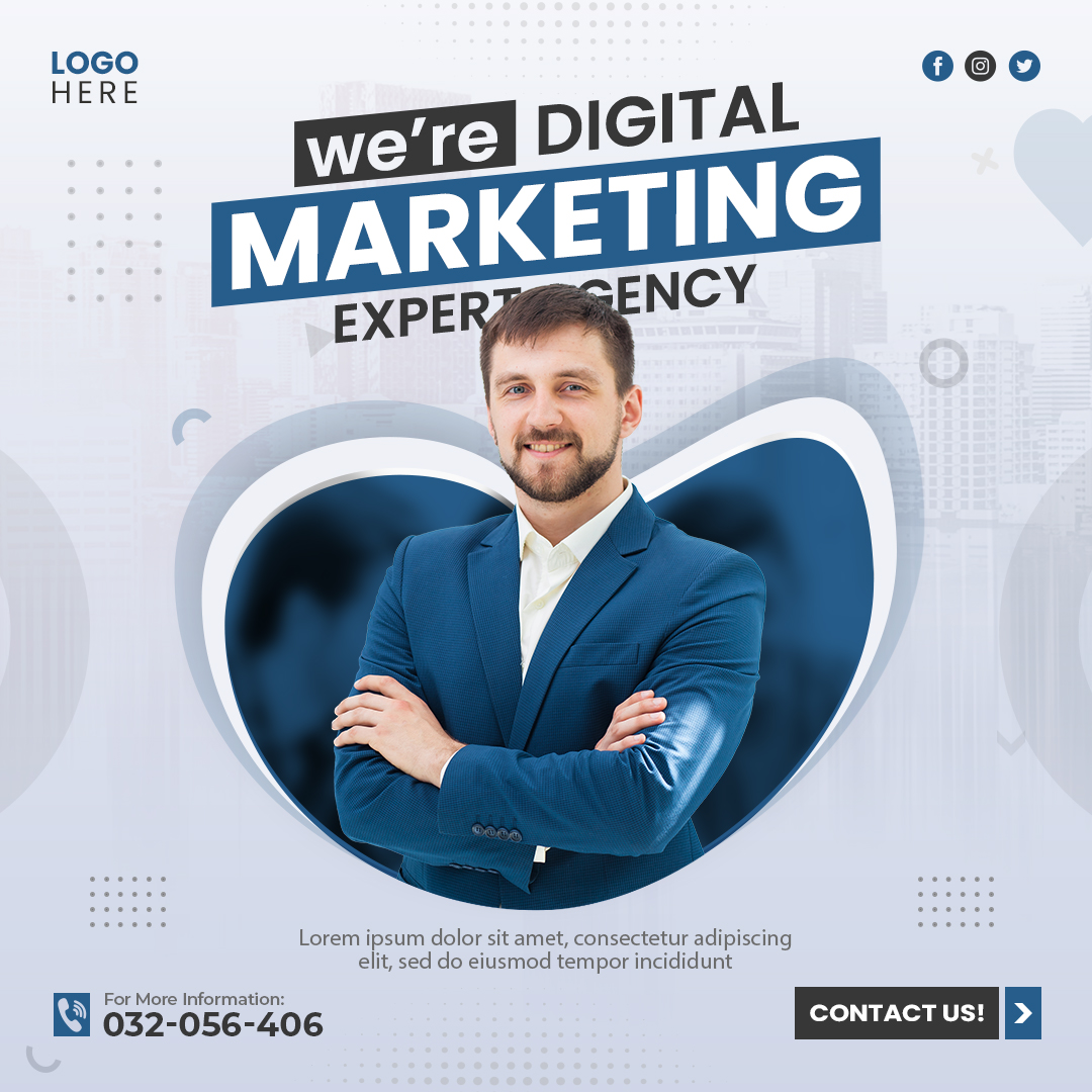 Digital marketing agency and corporate social media post