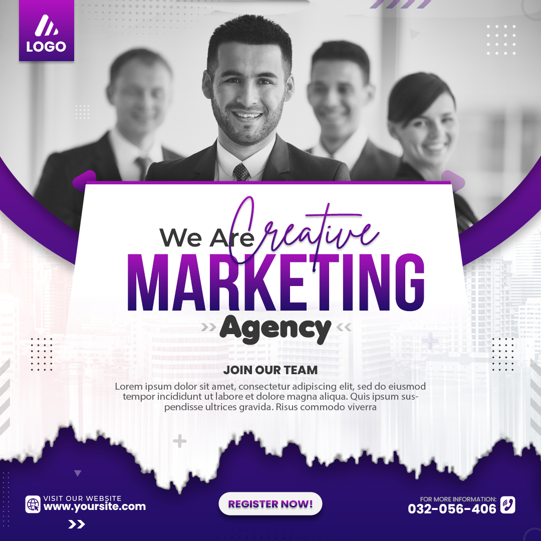 Digital creative marketing and corporate social media and instagram post template
