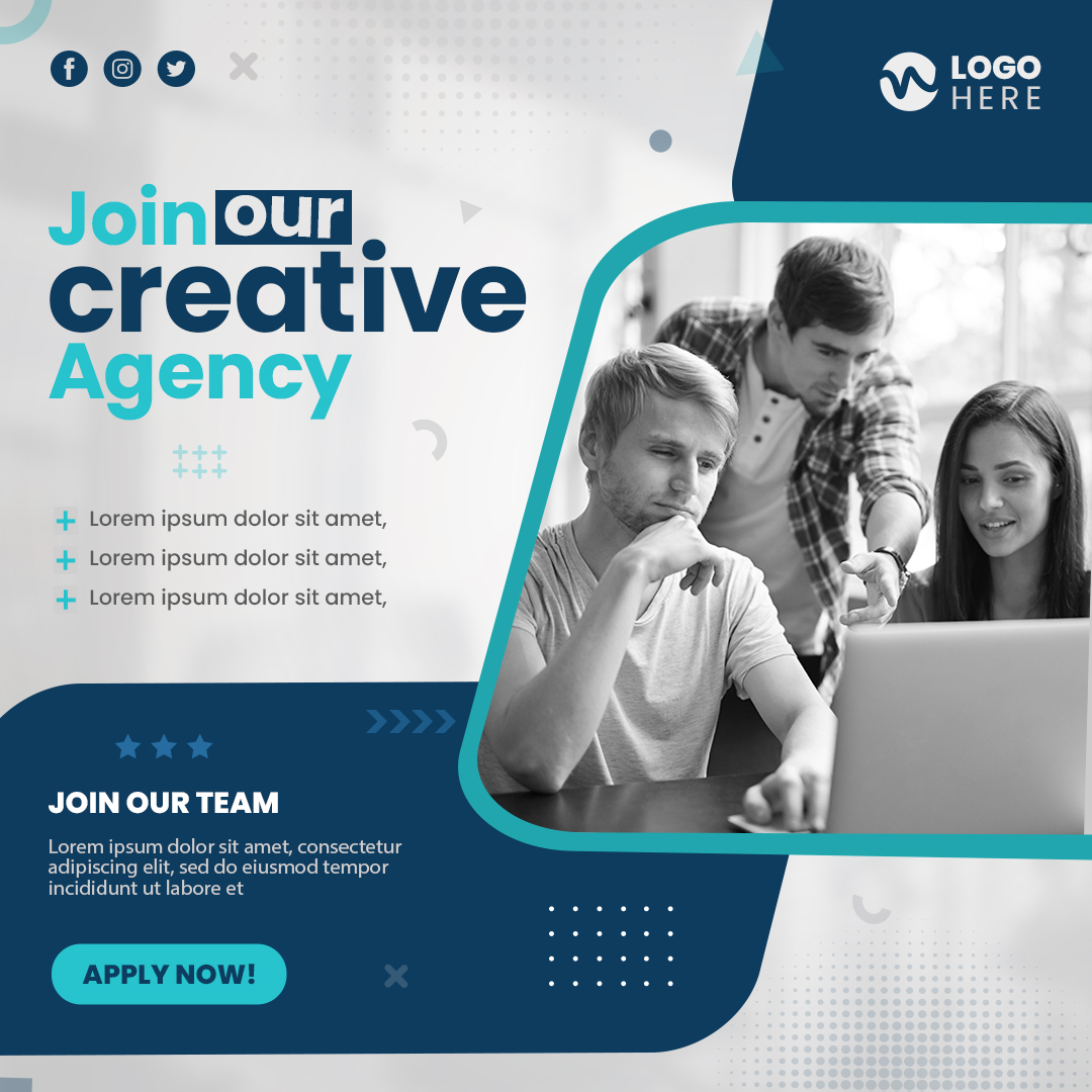 Digital marketing agency or corporate social media post banner design template