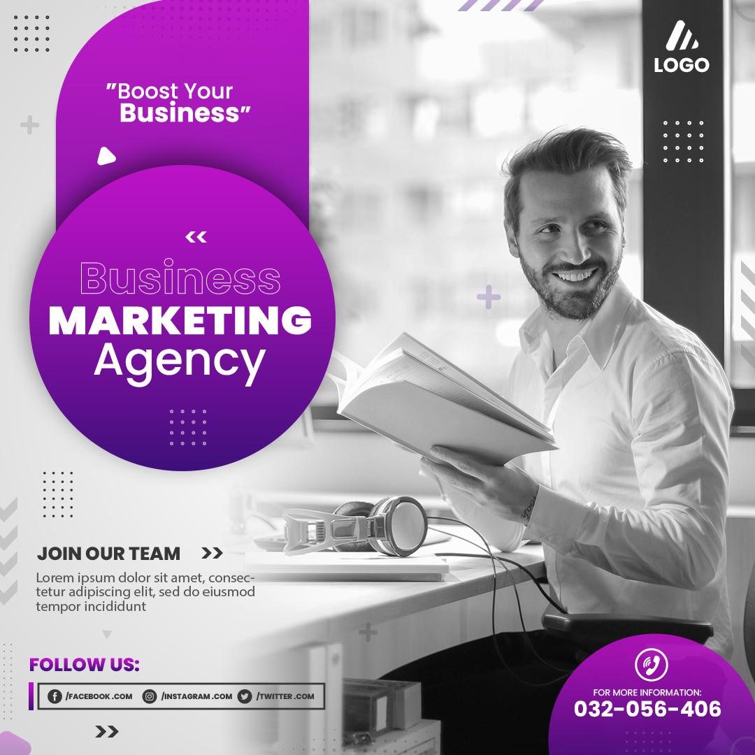 Digital business marketing agency and corporate social media post design template