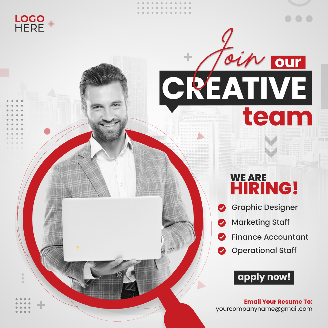 Creative marketing team social media instagram and facebook promotion post flyer design template
