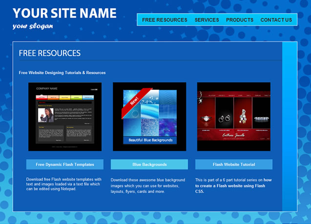 One page template