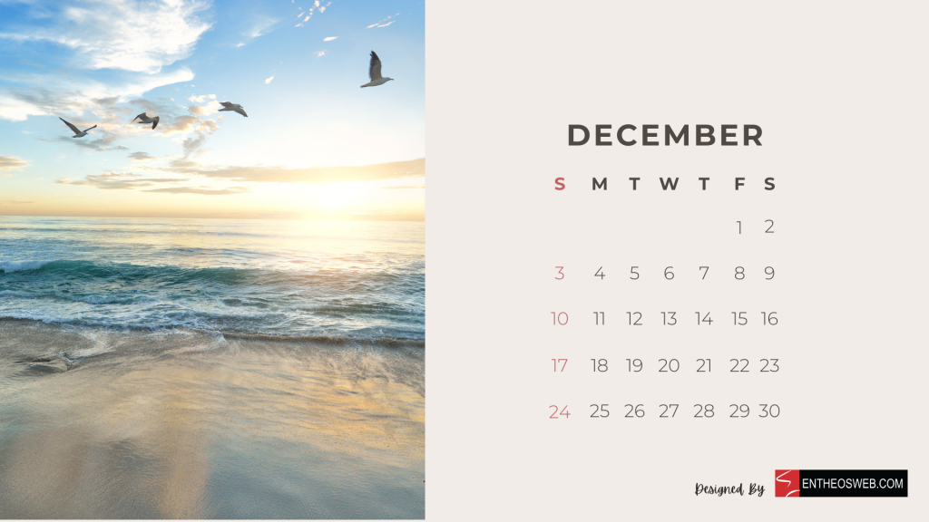 December 2023 calendar desktop wallpaper