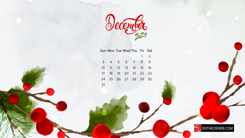 December 2023 calendar desktop wallpaper 7
