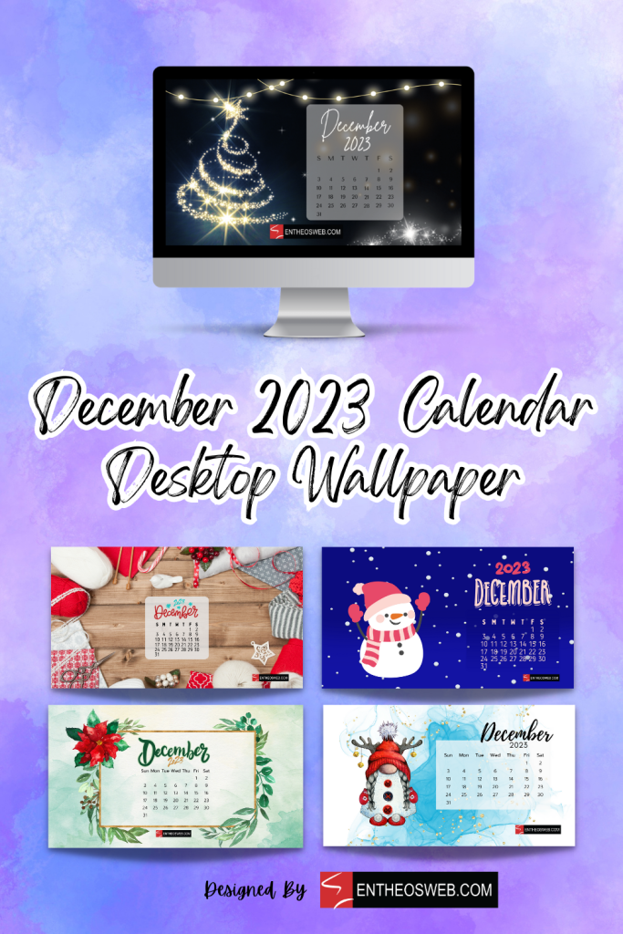 December 2023 calendar desktop wallpapers by entheosweb