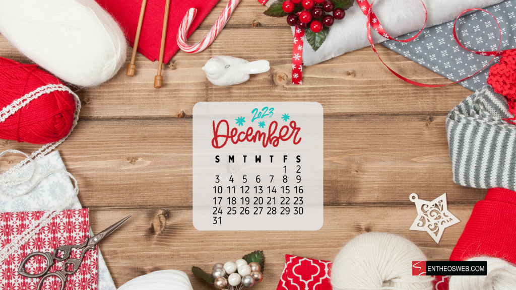 December 2023 calendar desktop wallpaper