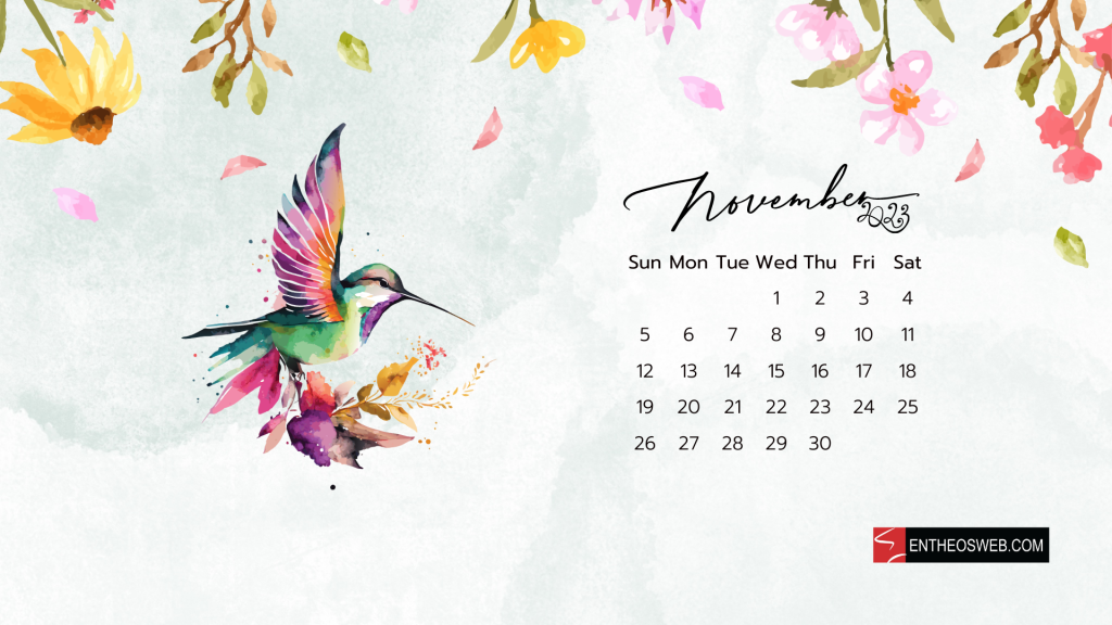 November 2023 calendar desktop wallpaper
