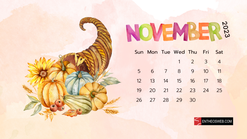 November 2023 calendar desktop wallpaper