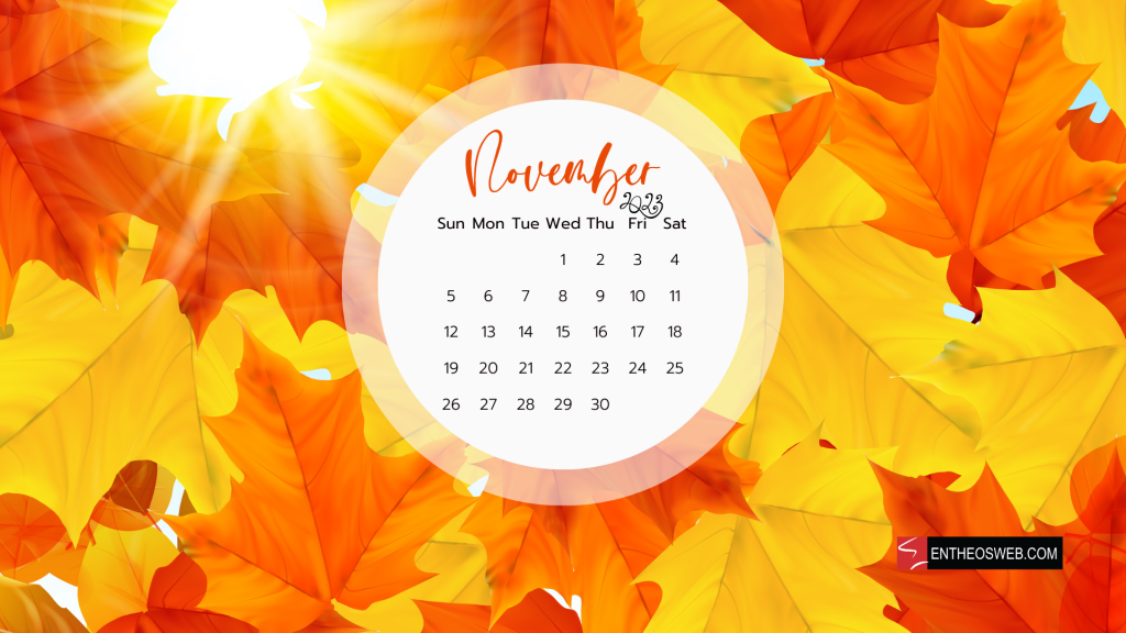 November 2023 calendar desktop wallpaper