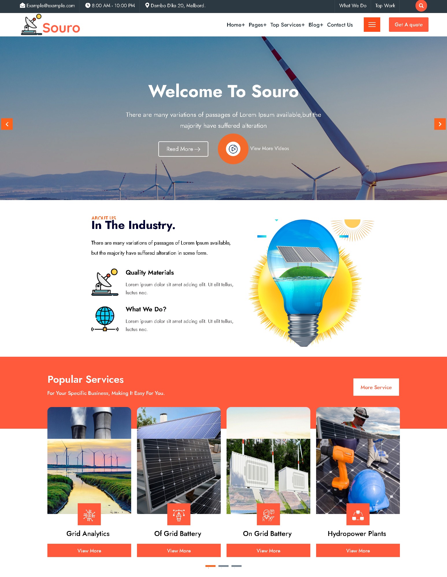 Solarsun  solar energy website template