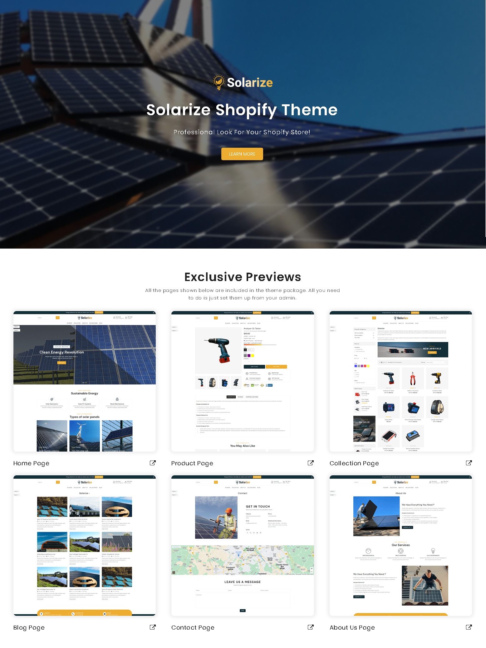 Solarize   solar energy shopify theme