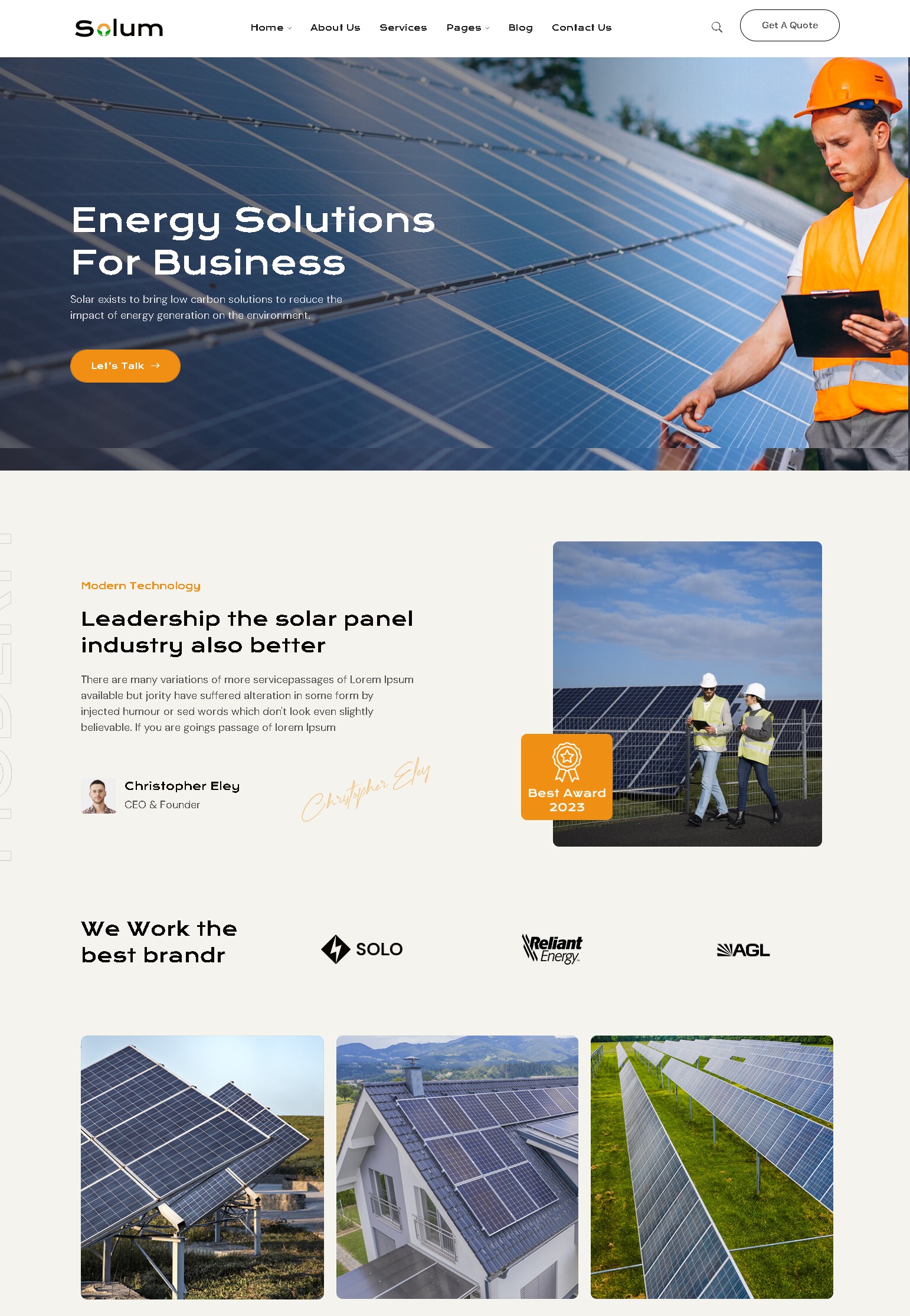 Solum   solar energy wordpress theme