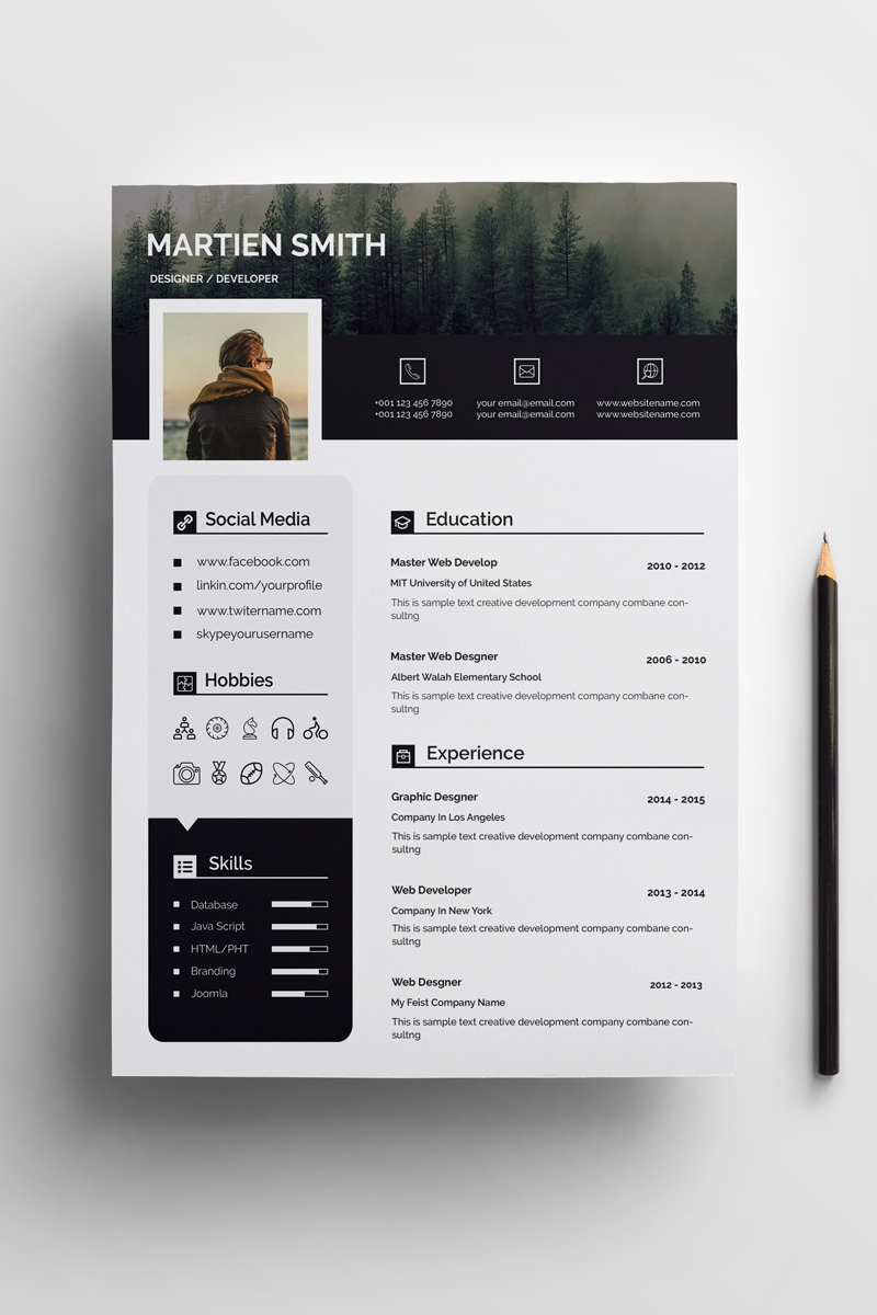 Image | Creative Resume Cv Templates | Entheosweb Martien smith cv resume template