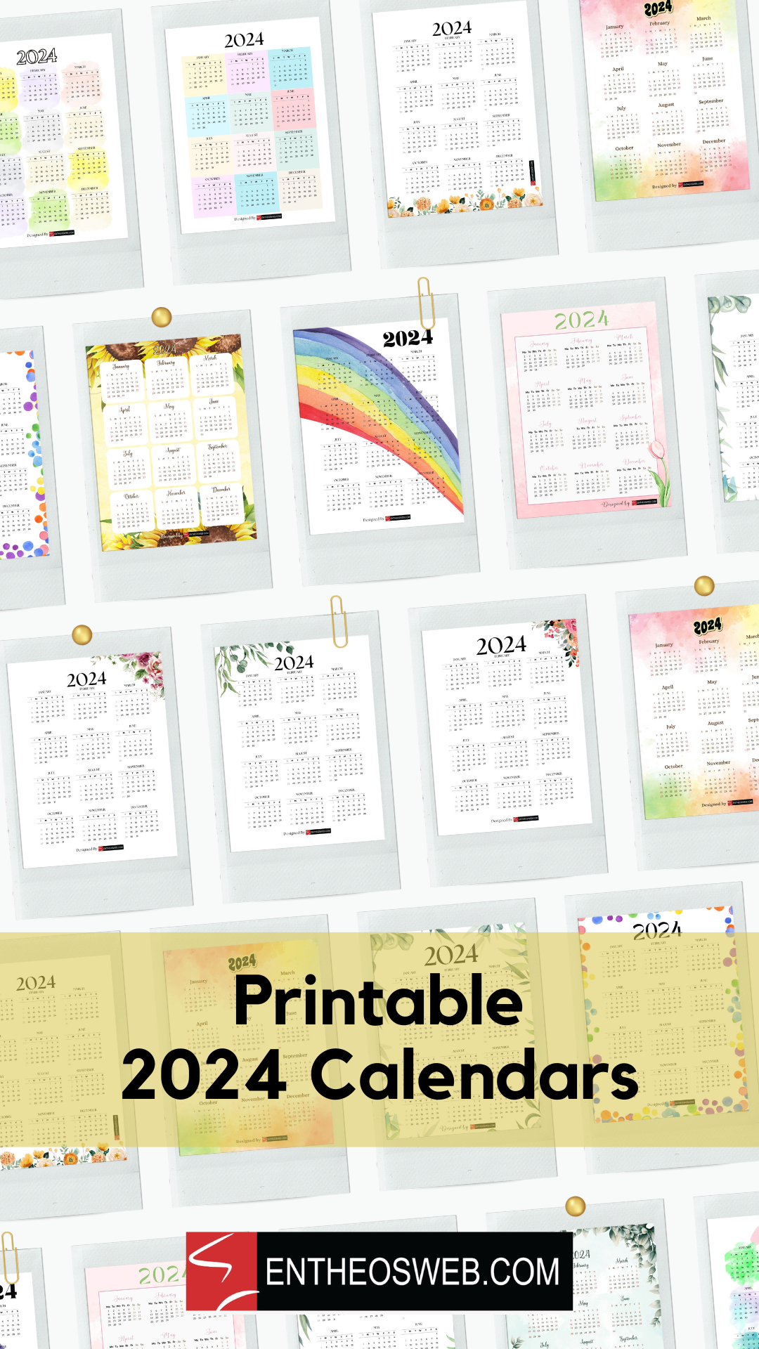 2024 PDF Calendars – Free Printable PDF Downloads | EntheosWeb