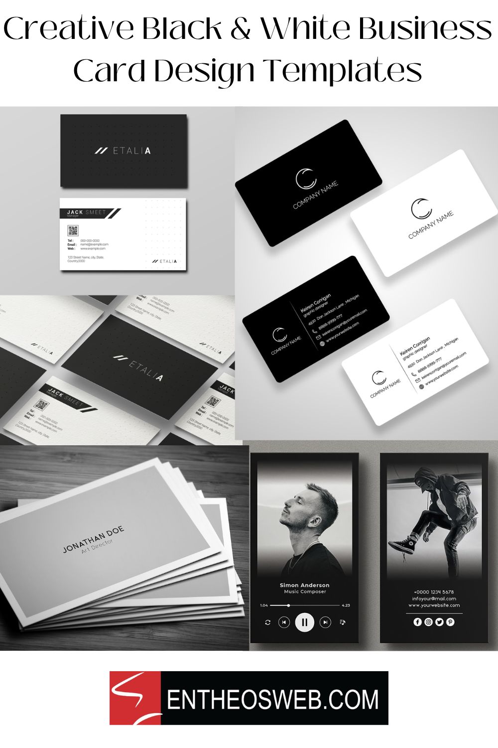 Add a heading 3 | Creative Black White Business Card Design Templates | Entheosweb Creative black white business card design templates