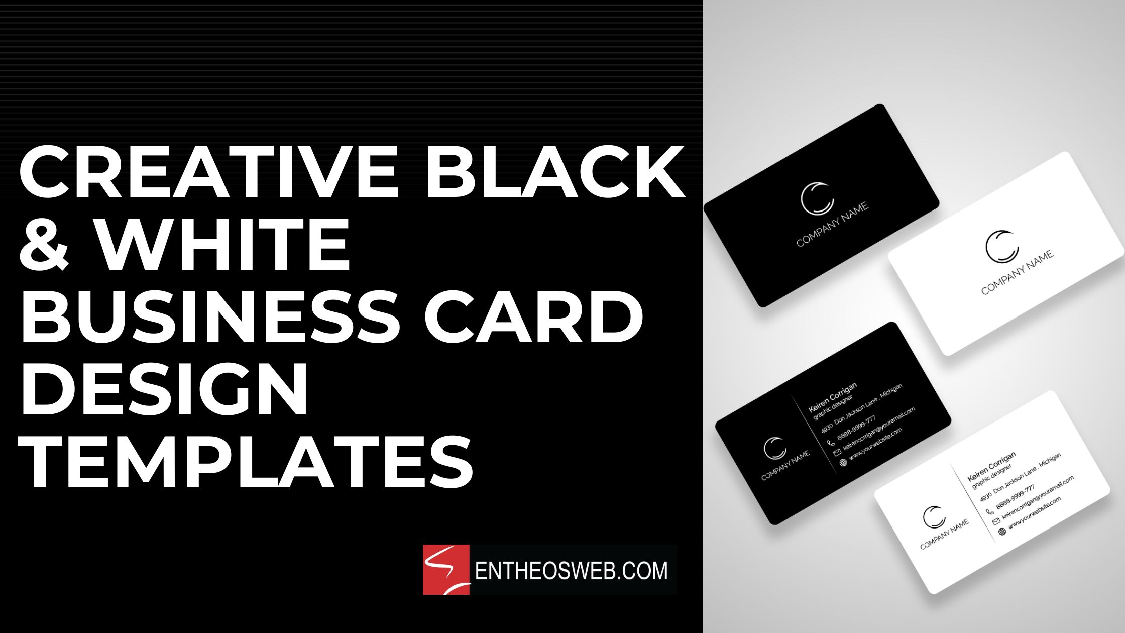 Creative black  white business card design templates how to be focused