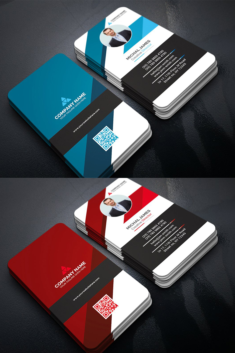 Geometric business card   corporate identity template