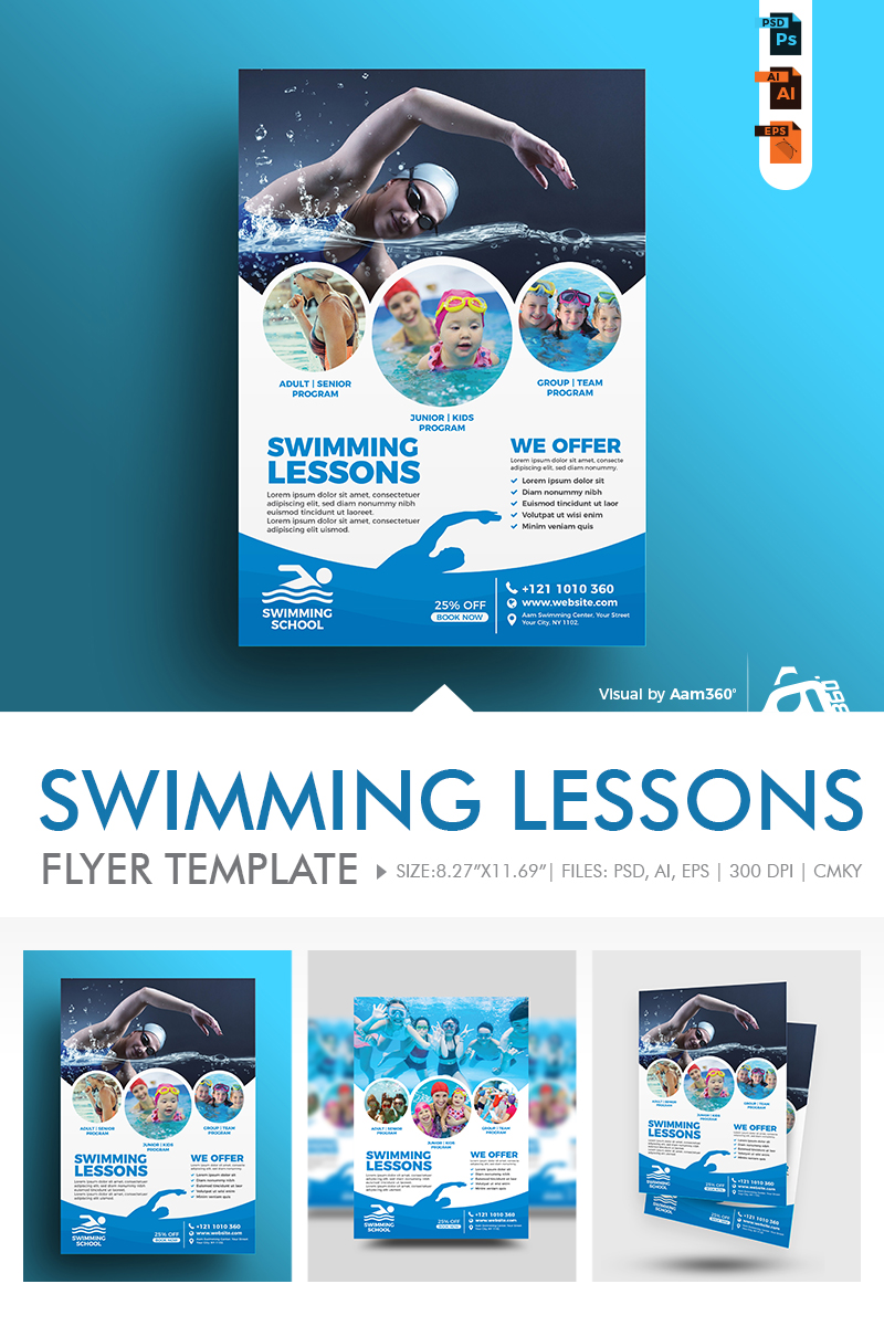 Image 28 | Creative Flyer Design Templates | Entheosweb Swimming lessons flyer corporate identity template