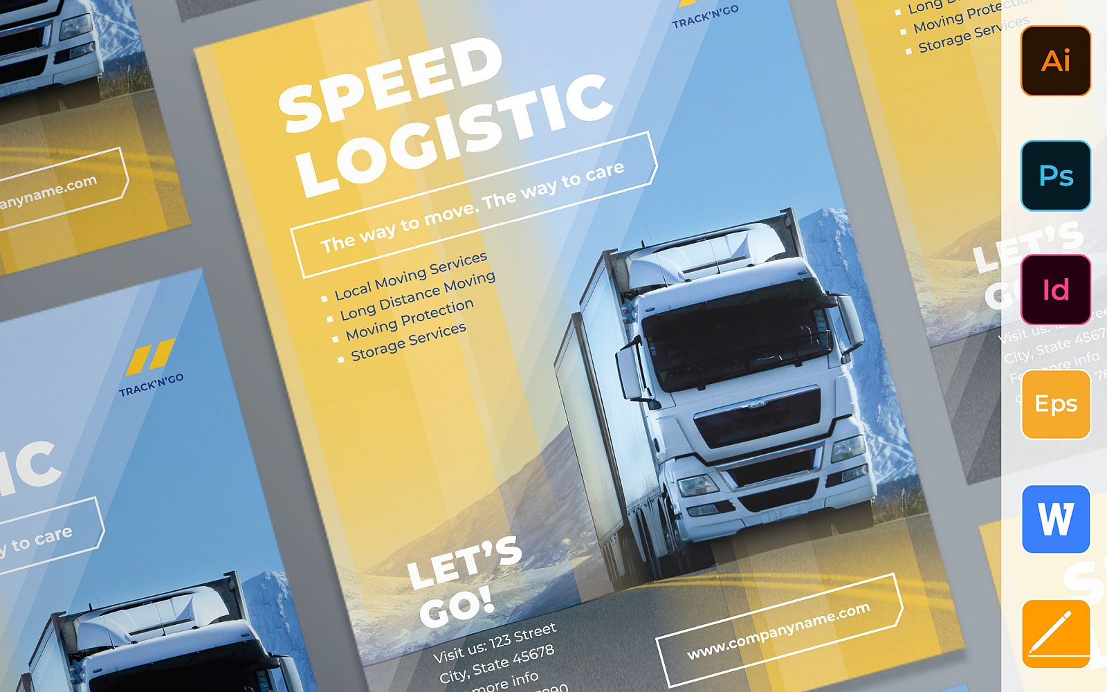 Image 33 | Creative Flyer Design Templates | Entheosweb Multipurpose trucking logistic poster corporate template