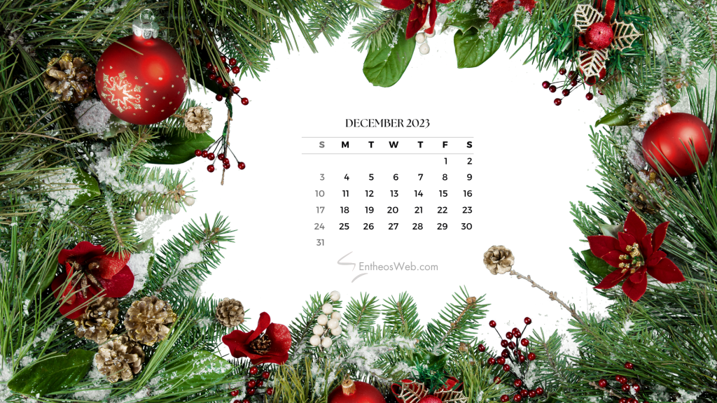December 2023 Calendar Desktop Wallpaper | EntheosWeb