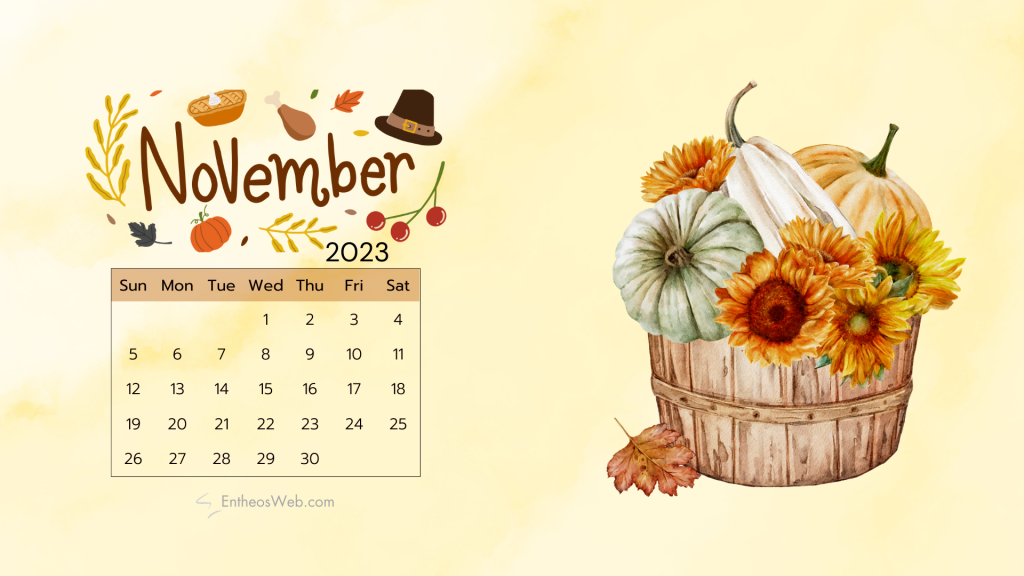 November 2023 calendar desktop wallpaper