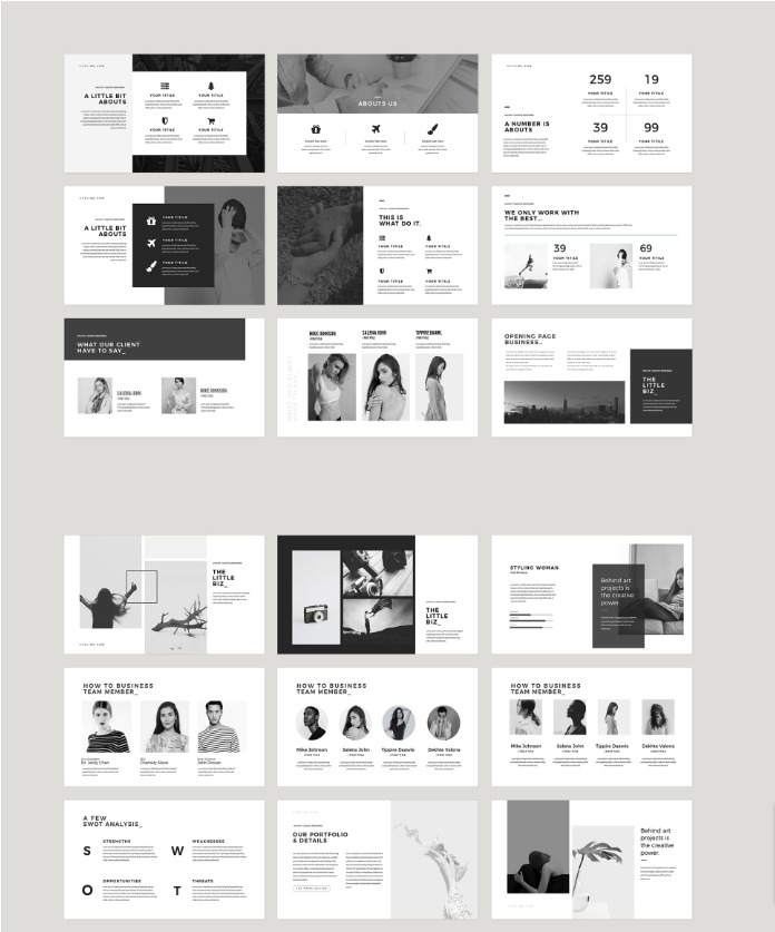 Styling minimal powerpoint template