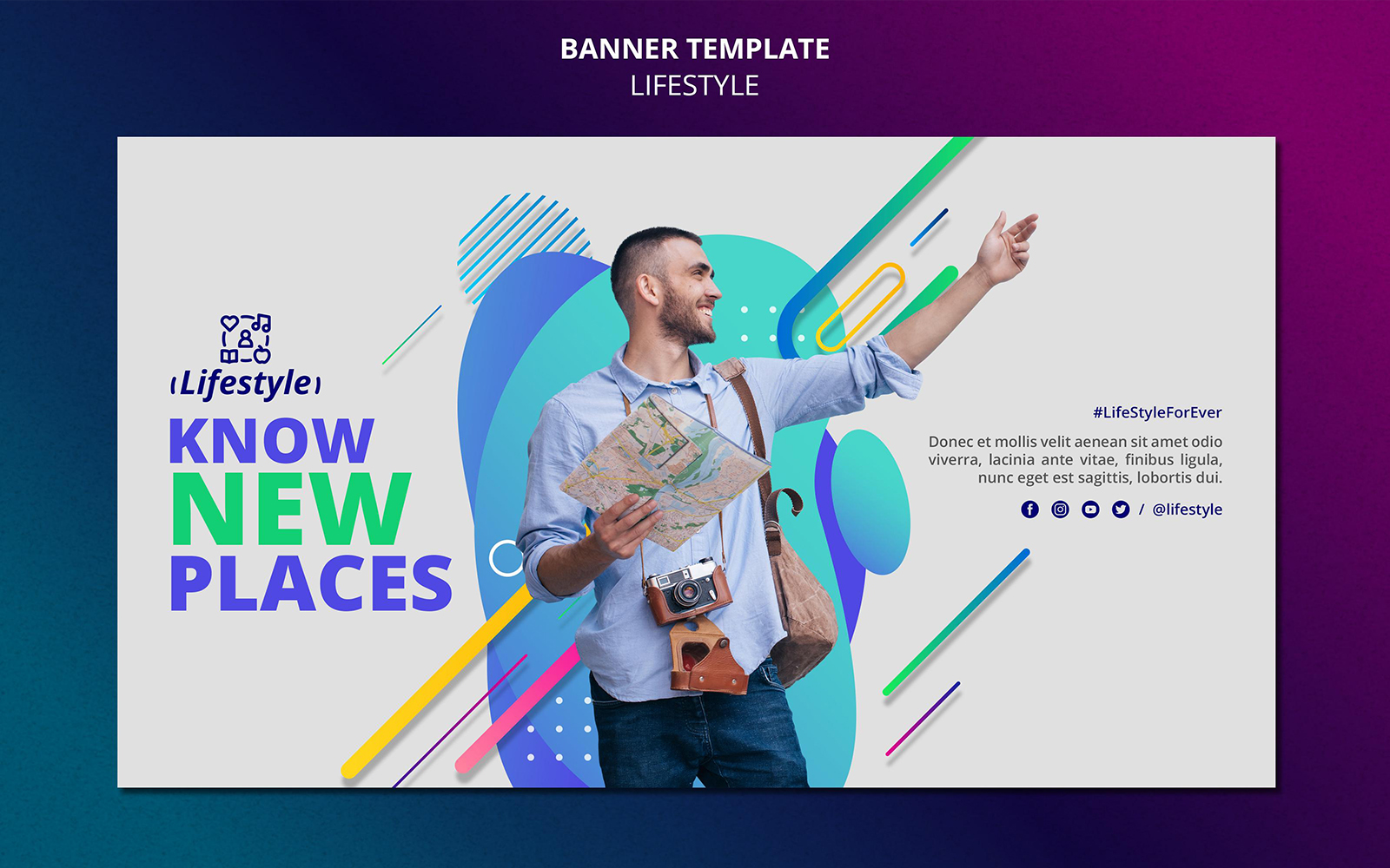 Lifestyle social media banner template design