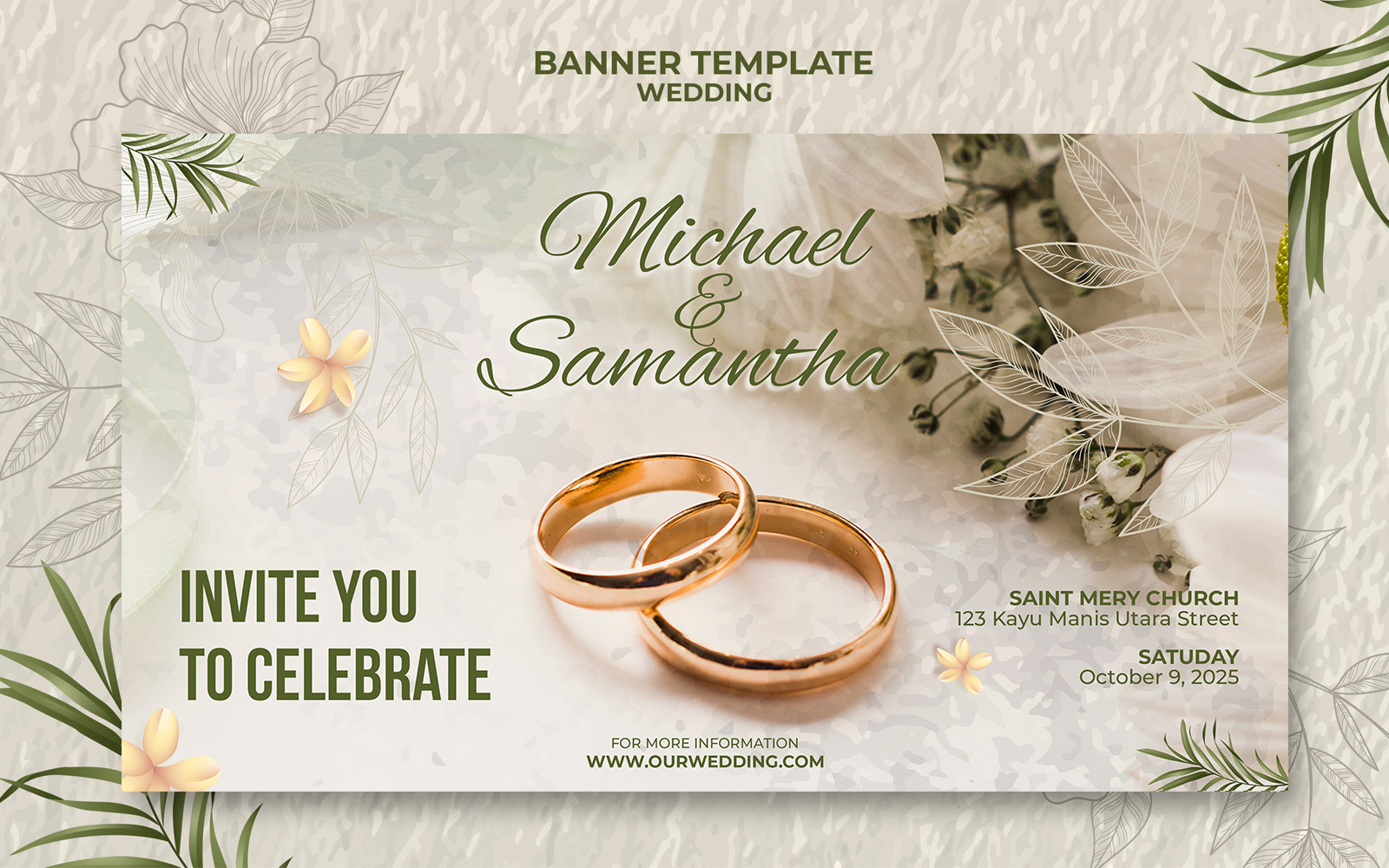 Wedding social media banner cover template