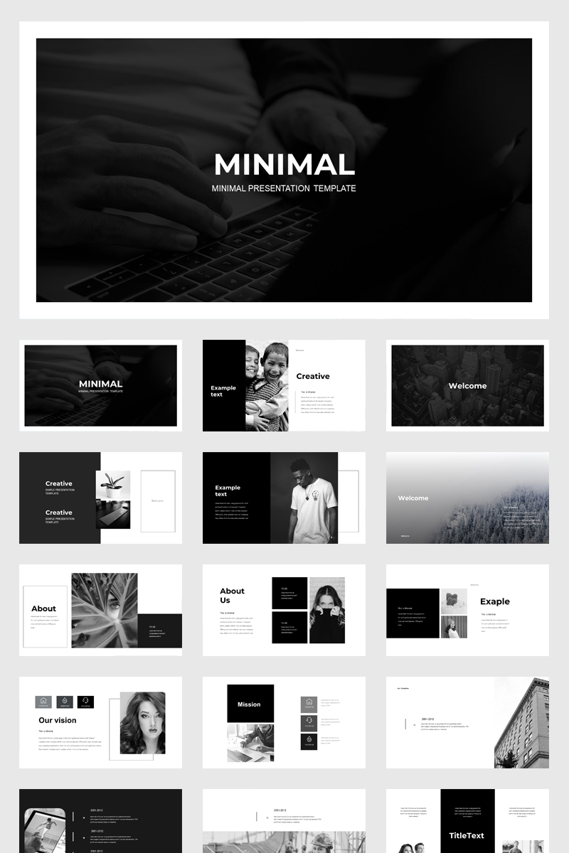 Black  white presentation powerpoint template
