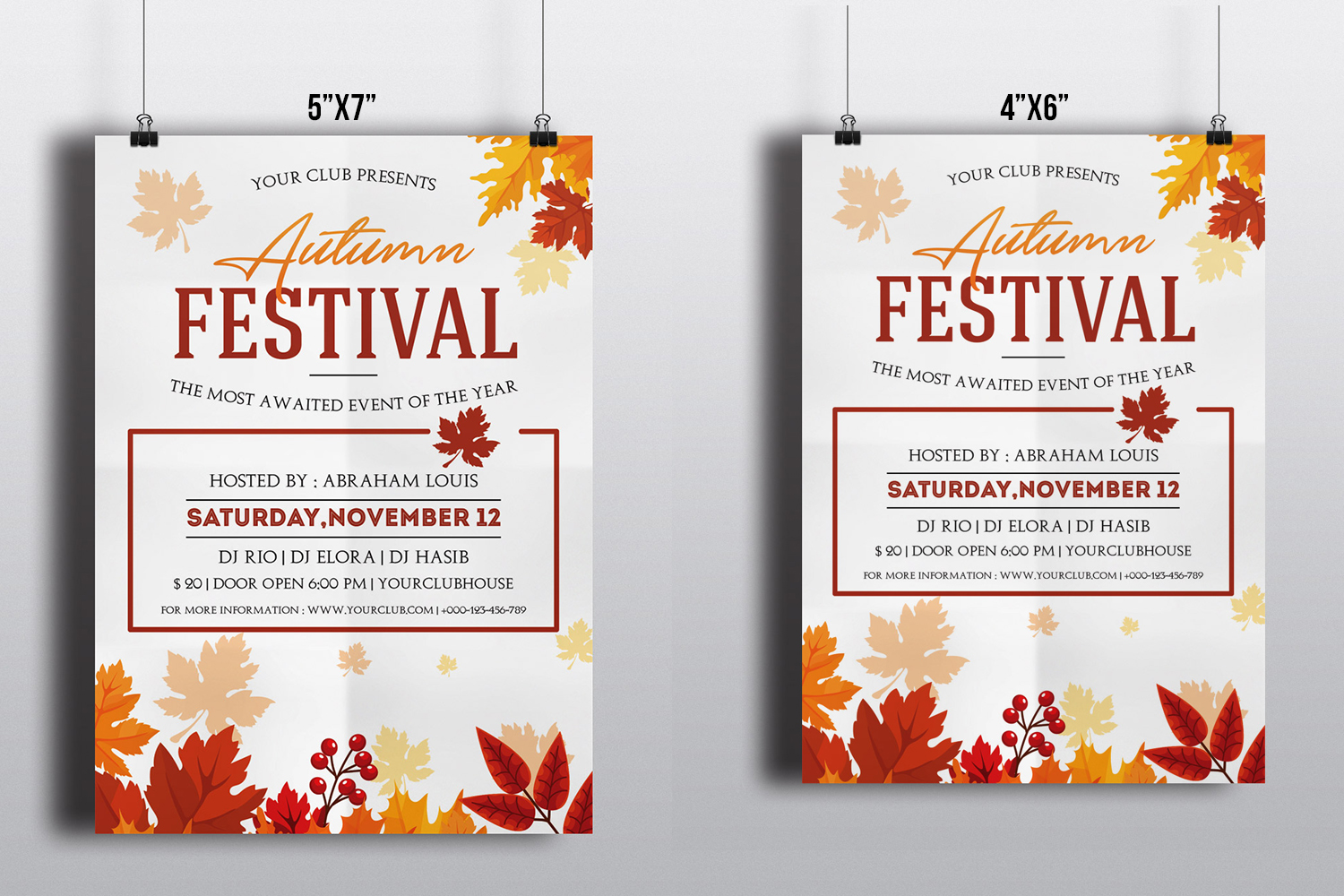 Fall autumn festival flyer