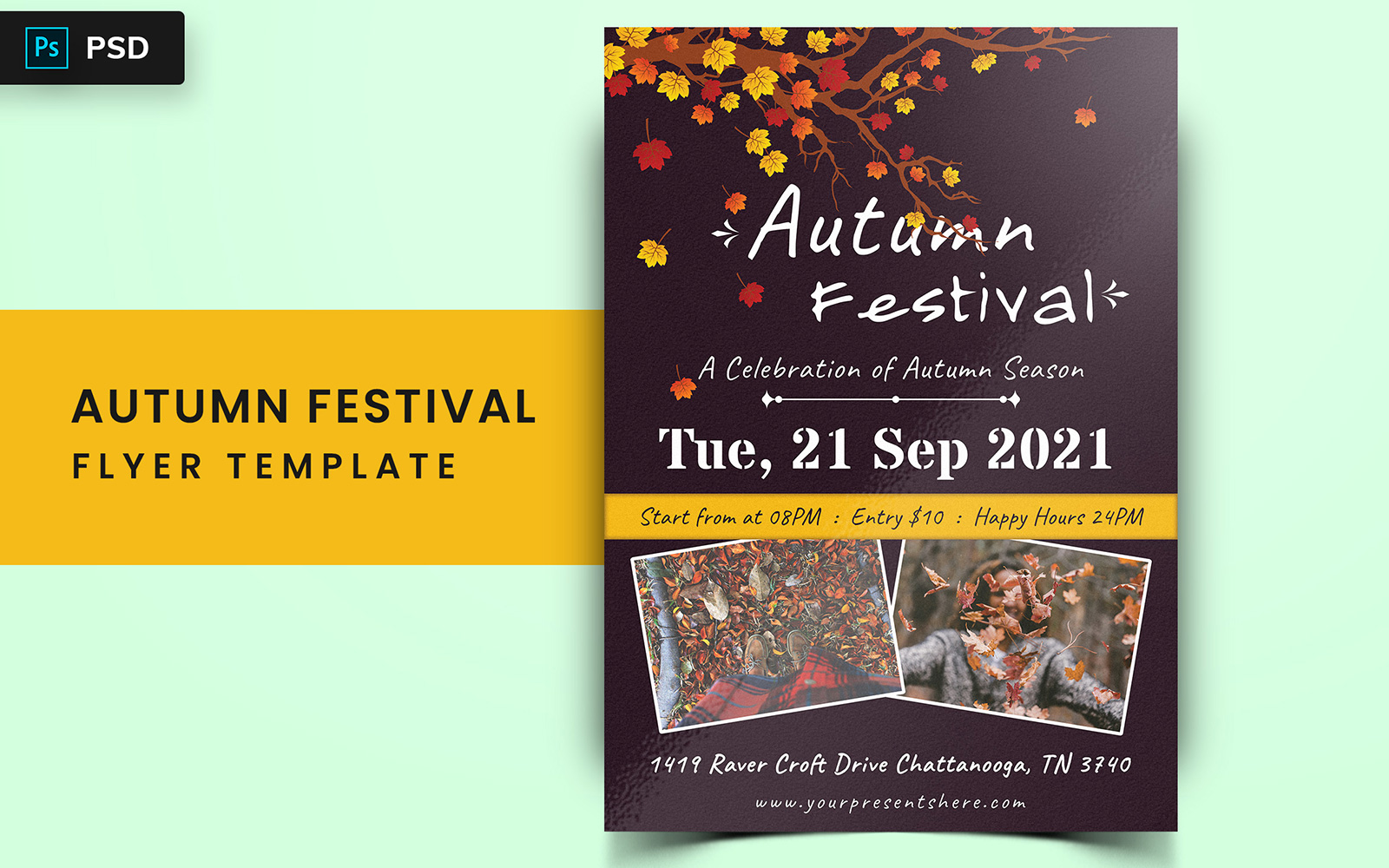 Pual   autumn festival flyer design   corporate identity template