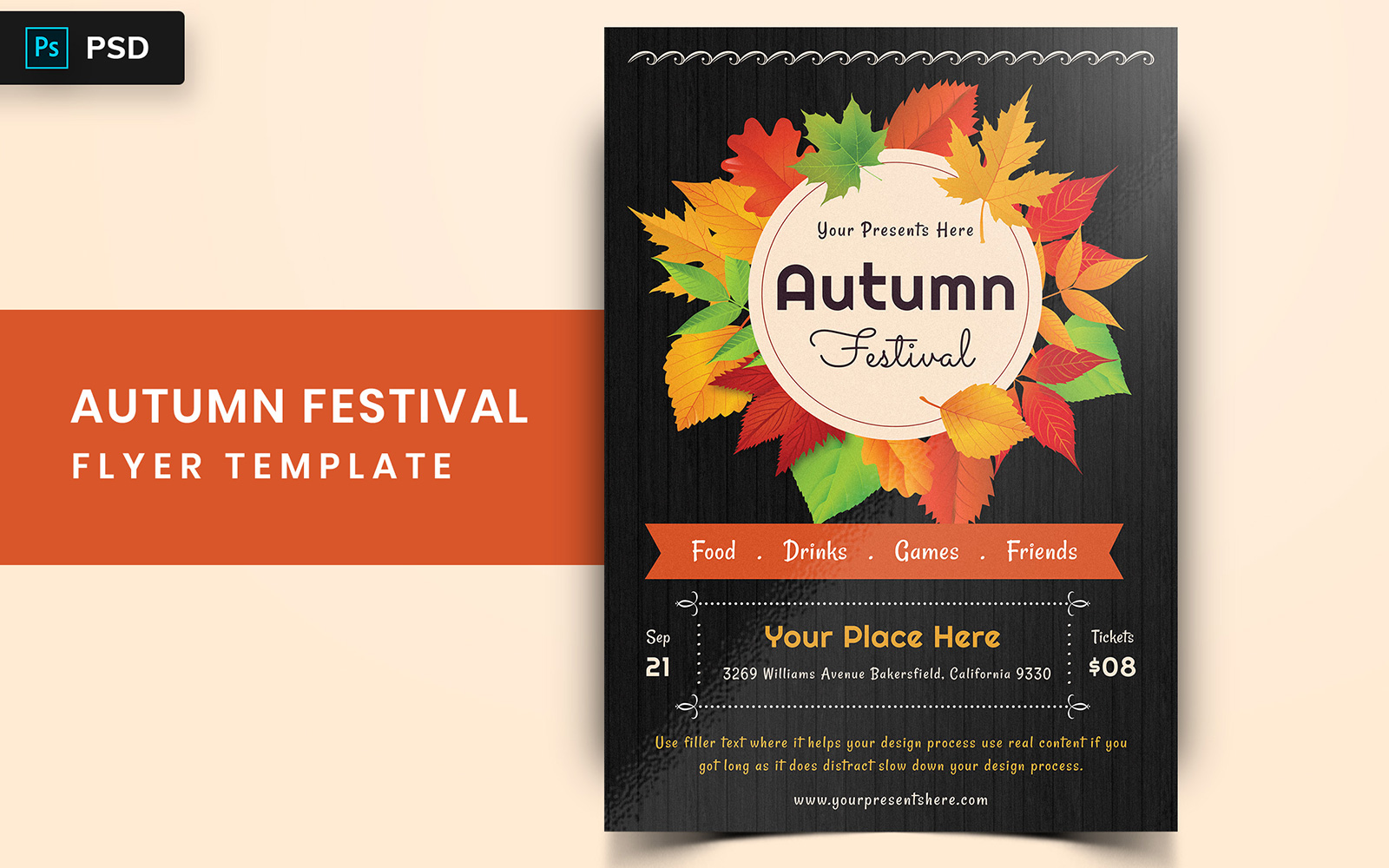 Ment   autumn festival flyer design   corporate identity template