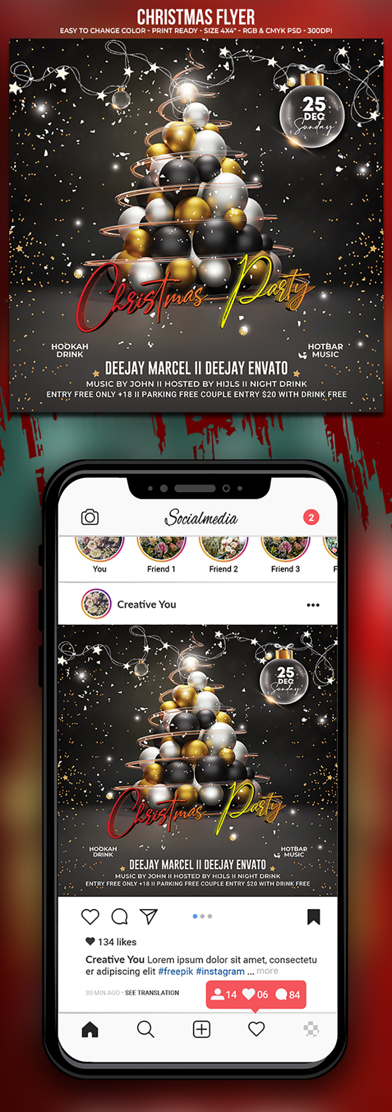 Christmas party flyers template